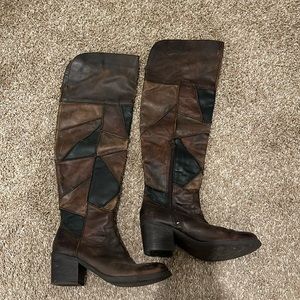 Carlos by Carlos Santana over the Knee Patchwork Boots